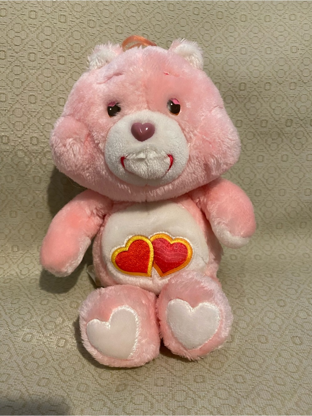Care Bears Love A Lot Bear Vintage 1983 Kenner 13” Pink Hearts Plush